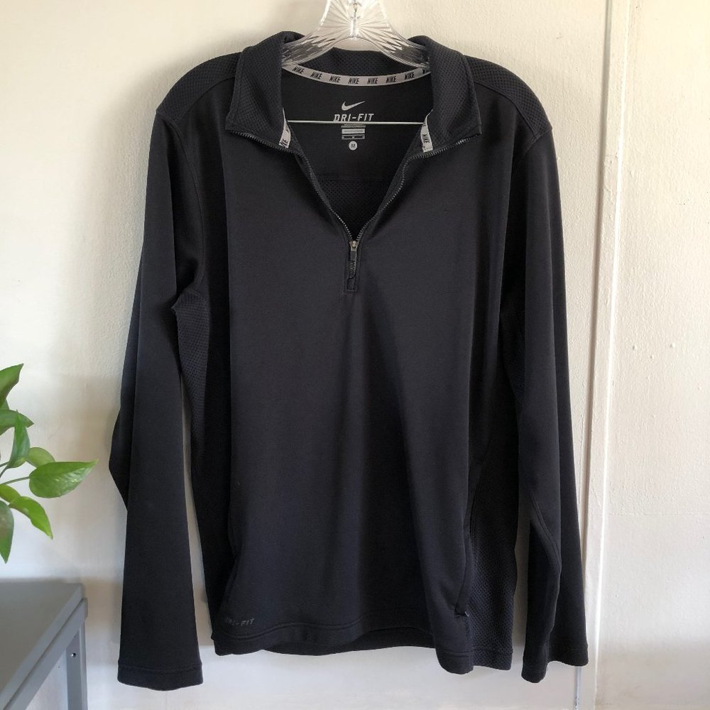 Nike Dri Fit 1/4 Zip Sweater Sweatshirt Black M